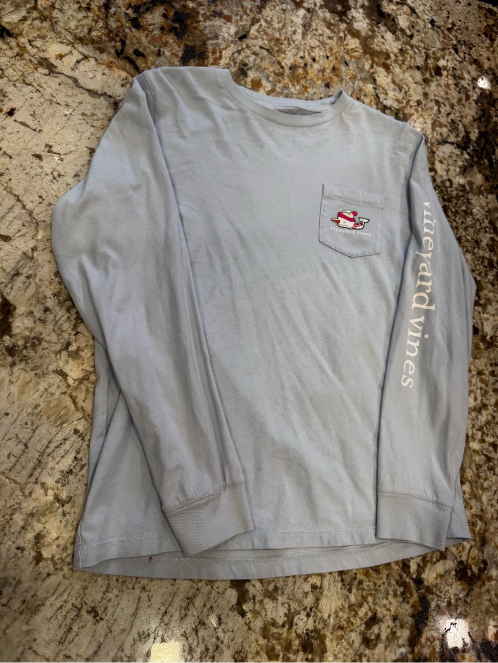 Vineyard Vines Light Blue Crew Neck Long Sleeve Tee
